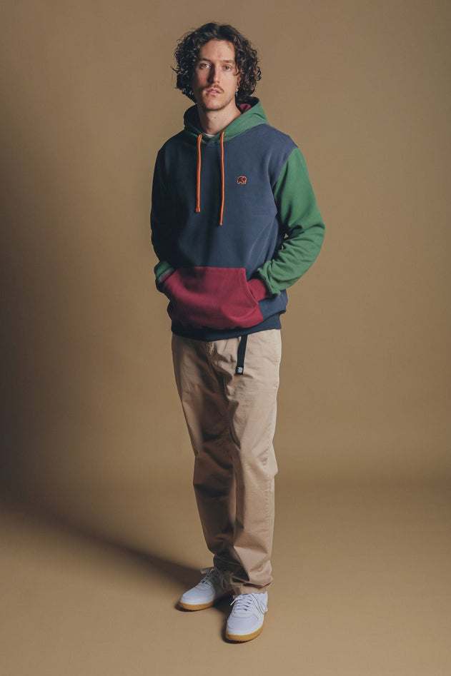 Color Block Hoodie Trendsplant Blue