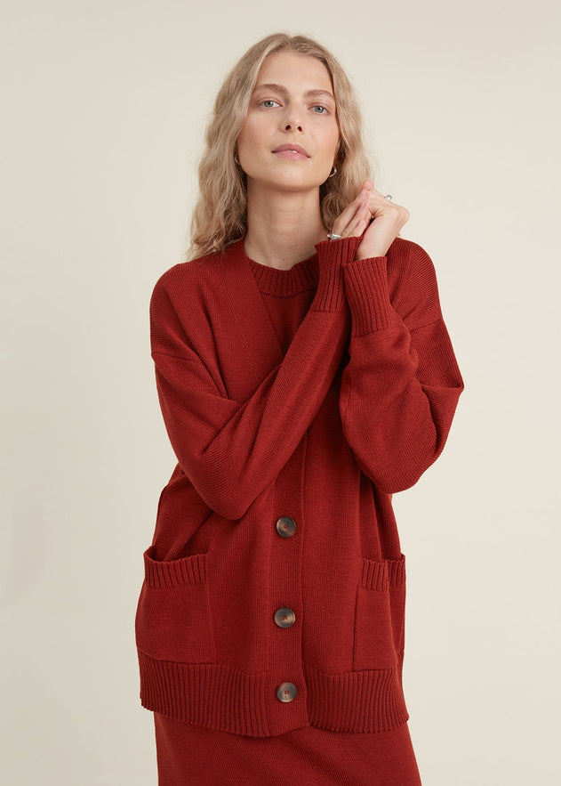 Button-Up Merino Wool Cardigan