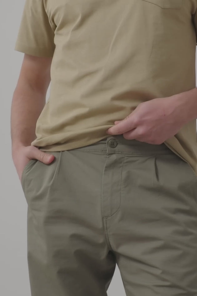 Miesten Herman Chino Pellavahousut Vihreä