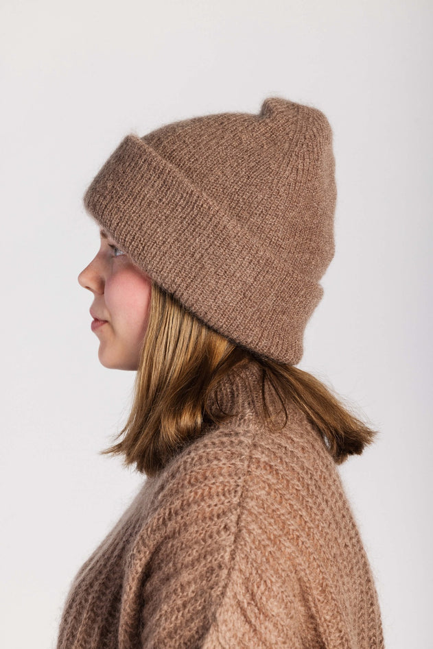 Pippa Mohair Beanie Smoky Taupe