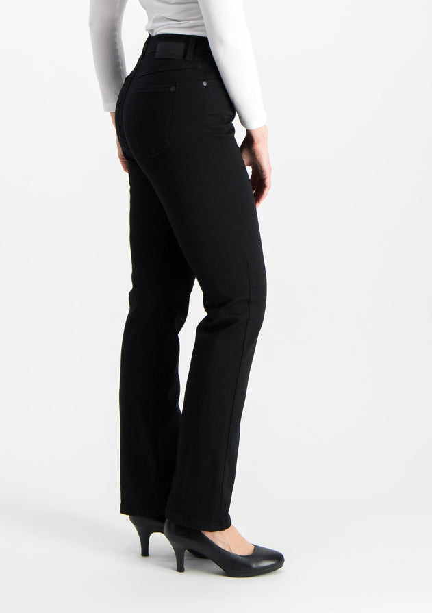 Caramel High Waist Super Stretch Satin Jeans Black