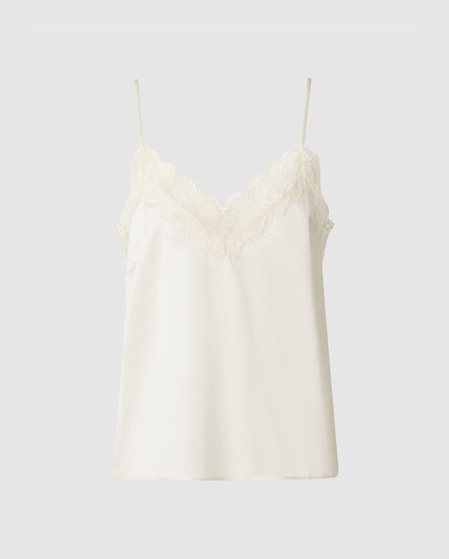 Silk Lace Camisole Cream White