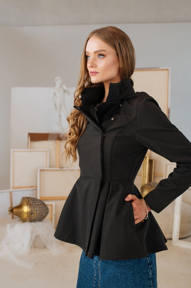 Short Double Breasted Raincoat Evening Blush Black