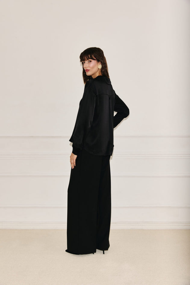 Rita Silk Shirt Black