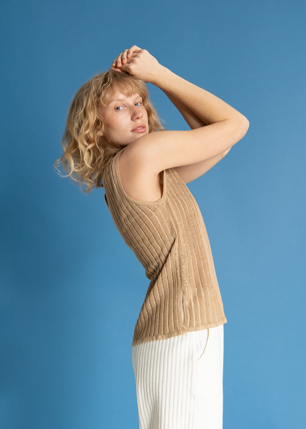 Caldo Linen Tank Top Sand