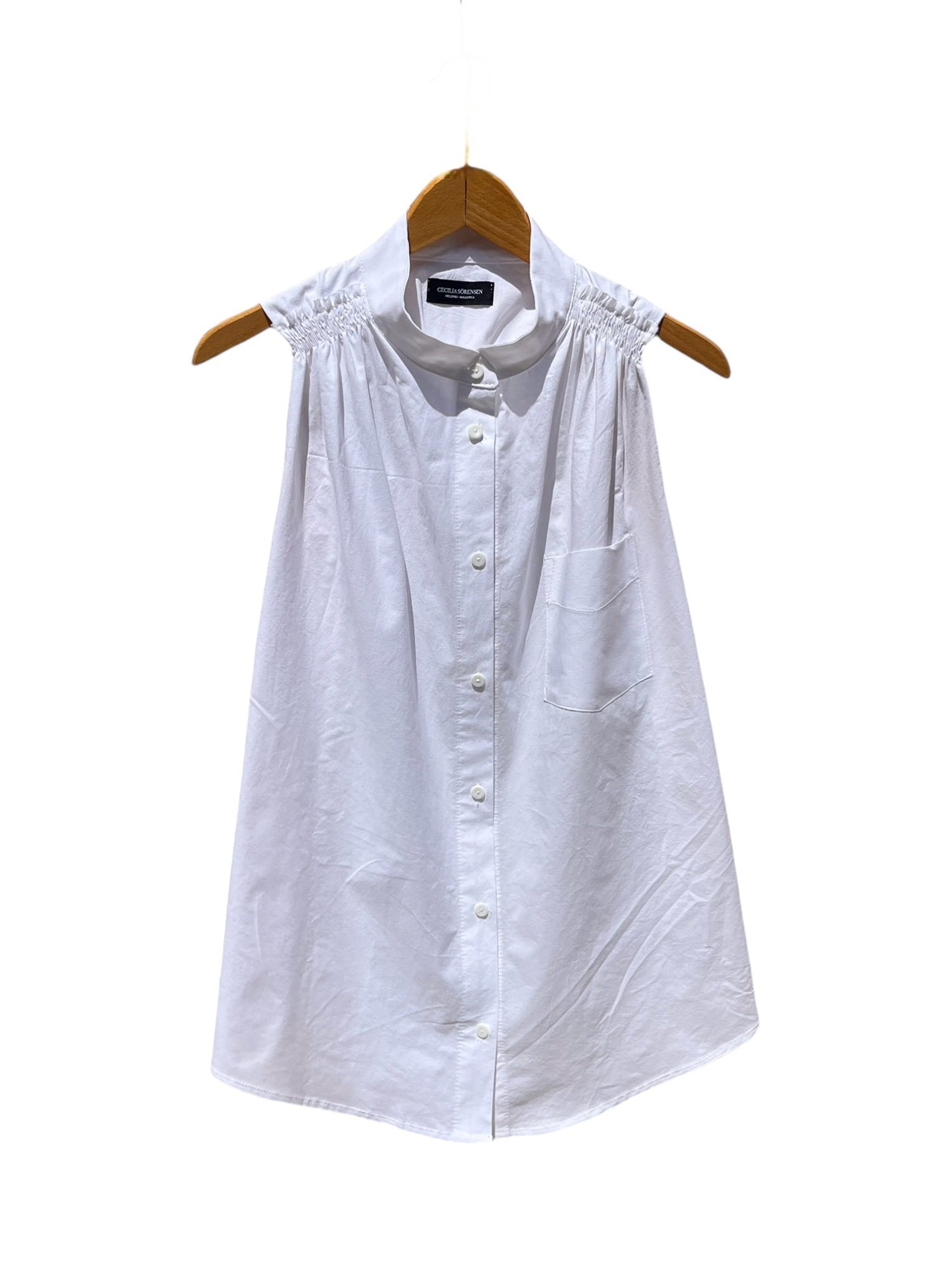Sirius Sleeveless Recycled Cotton Shirt White