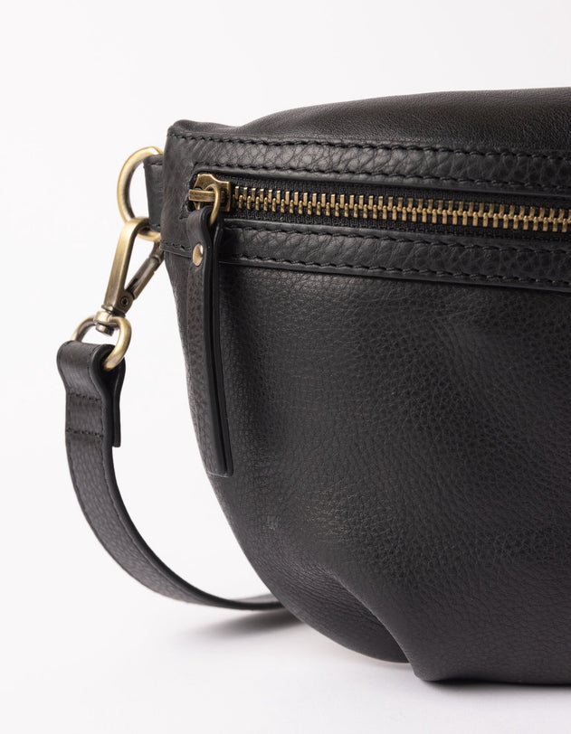 Milo Soft Grain Leather Bum Bag Black