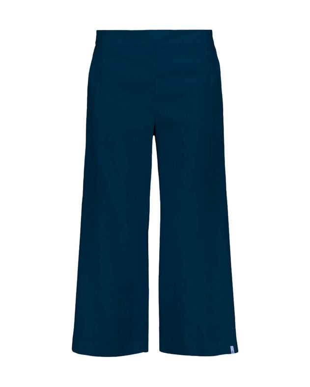 Culottes Linen Trousers Stonewashed Oxford Navy