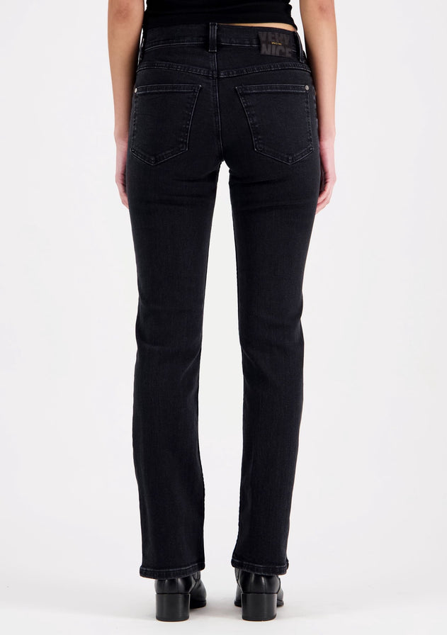 Emily Straight fit High Waist Jeans Dark Grey