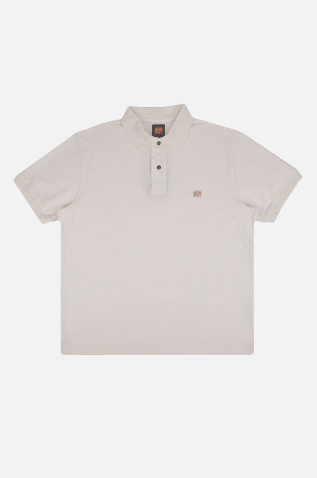 Alcalali Pigment Dyed Polo Shirt Almond Milk
