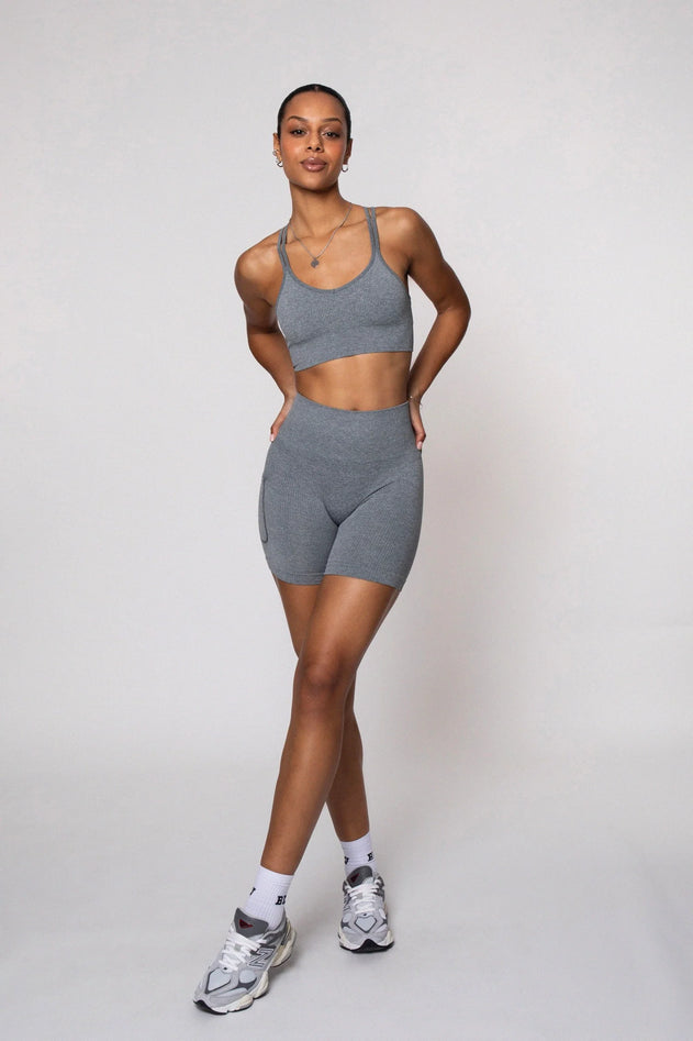 Ether Biker Shorts Heather Grey