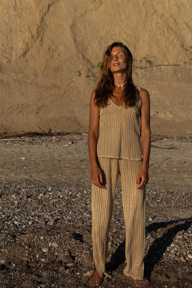 Caldo Linen Tank Top Sand