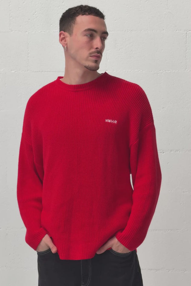 Boxy Knit Jersey Red