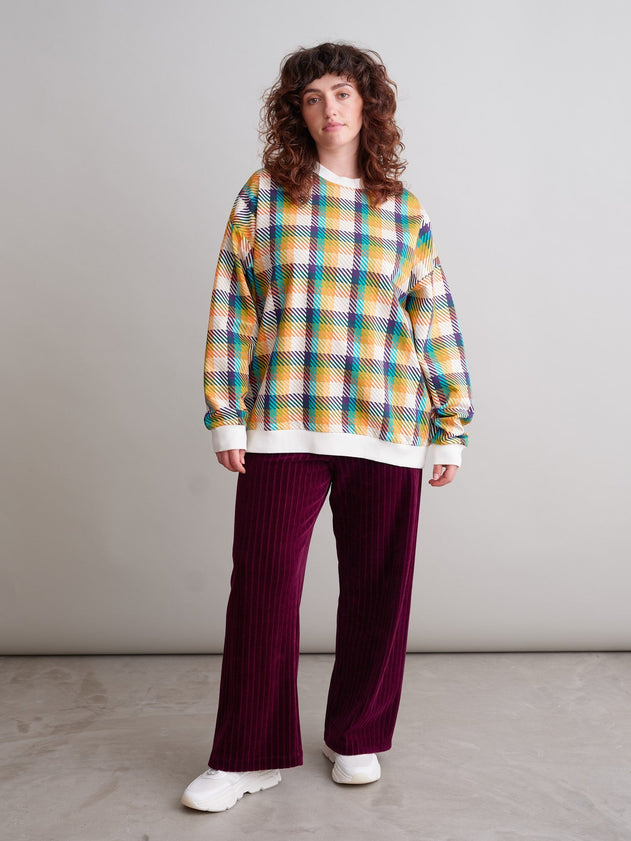 Cotton Sweatshirt Plaid