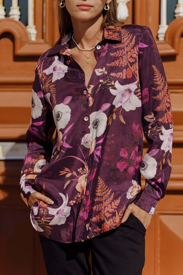 Chloe Button-up Shirt Secret Lily Purple