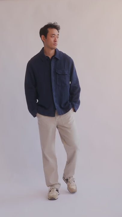 Walpole Overshirt Navy Blue - IVALO.COM