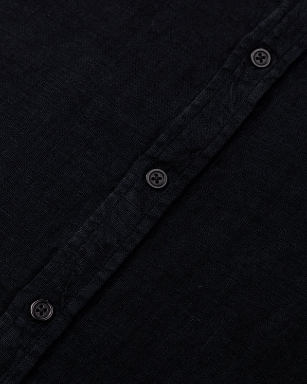 Men's Malibu Linen Button Down Shirt Black
