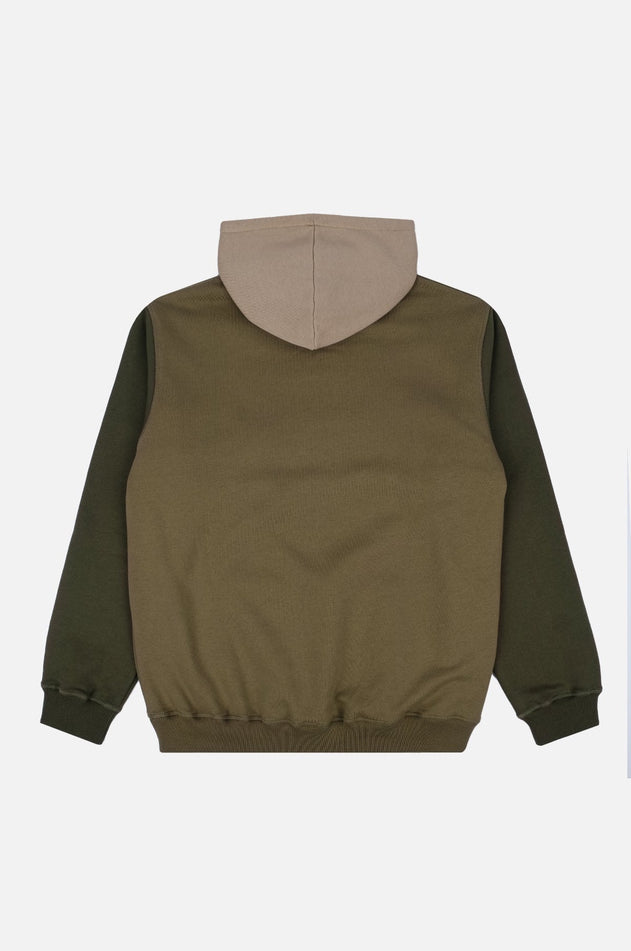 Color Block Hoodie Gothic Olive