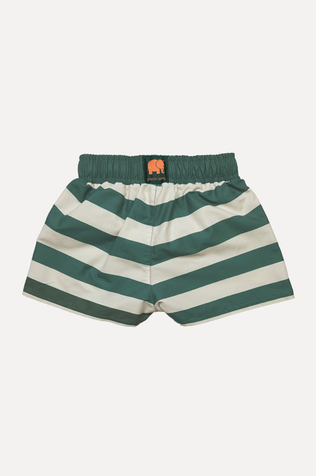 Kids' Owari Swim Shorts Striped Green
