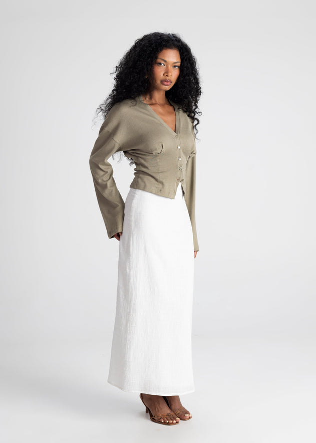 Margherita Cotton Skirt White