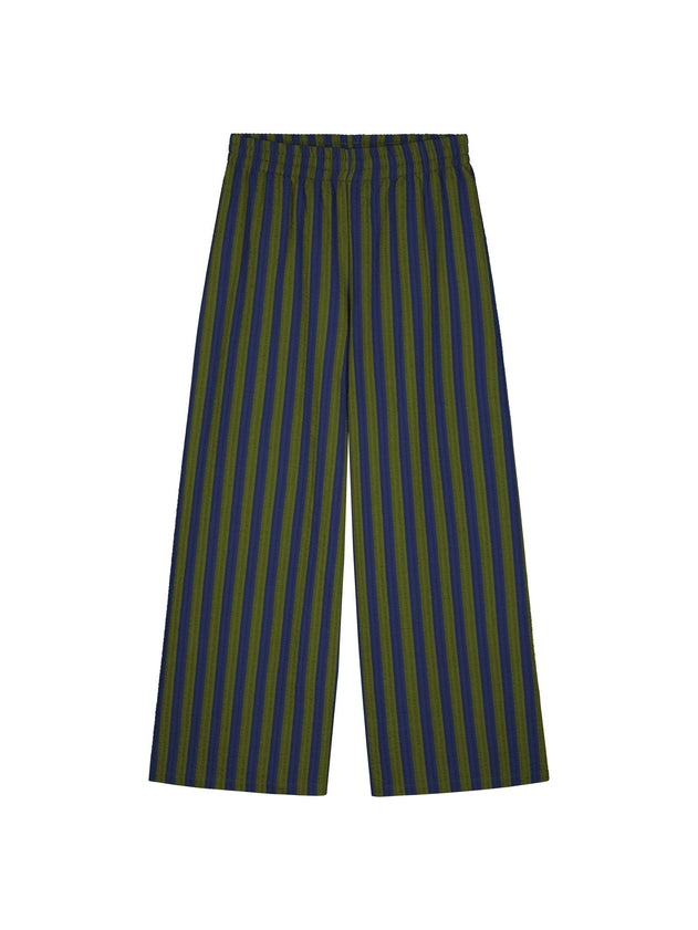 Stripy Seersucker Pants Green/Blue