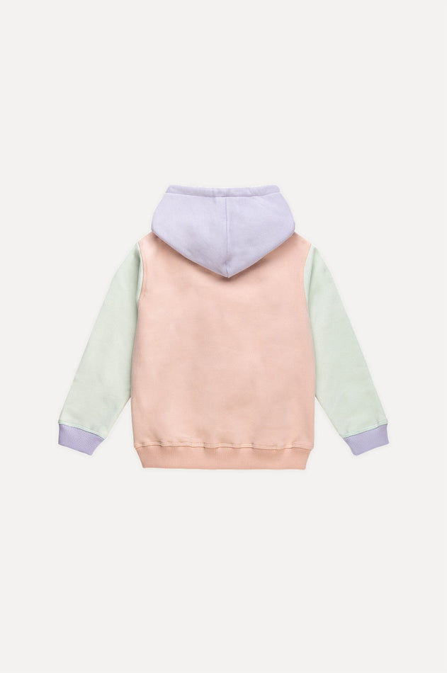 Kids' Color Block Hoodie Pale Pink
