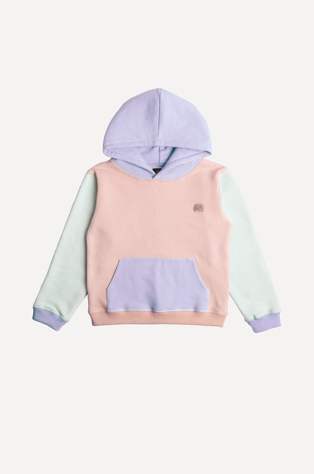 Kids' Color Block Hoodie Pale Pink