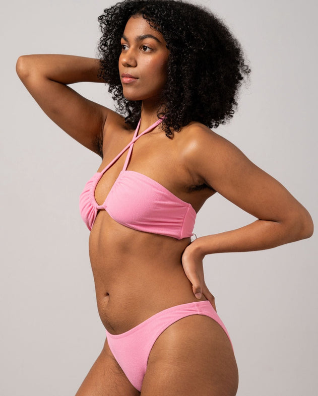 Strappy Bandeau Bikini Top Pink