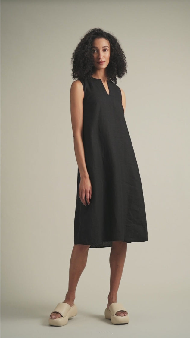 Rumar Strand Linen Midi Dress Blue