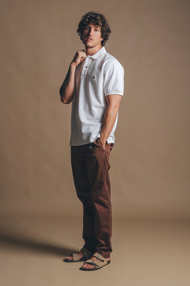 Alcalali Pigment Dyed Polo Shirt Almond Milk