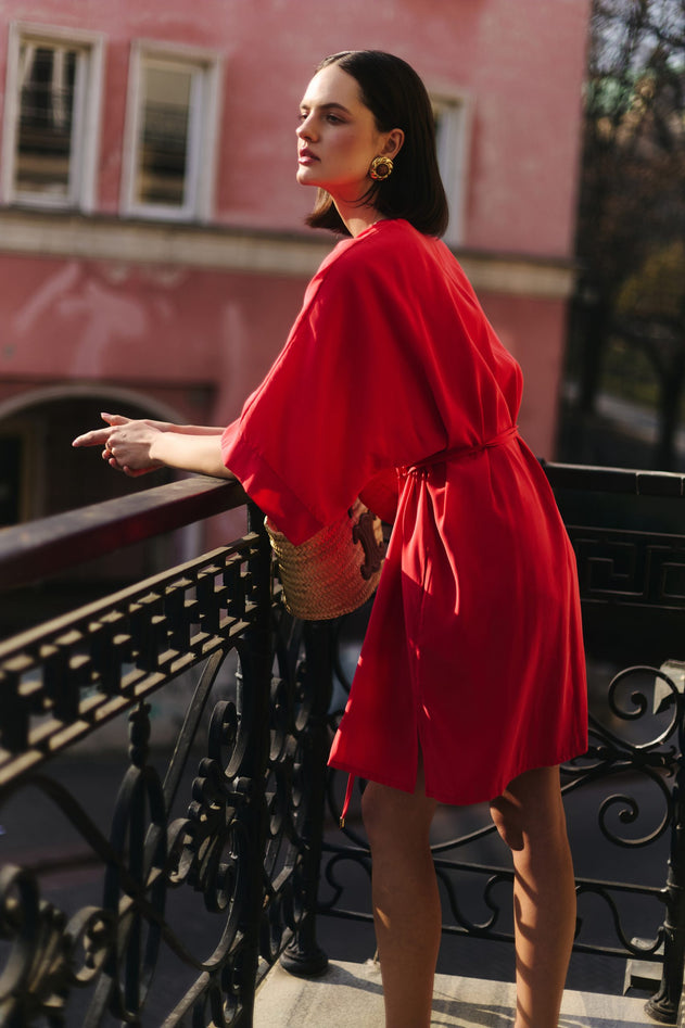 Kimono Dress Red