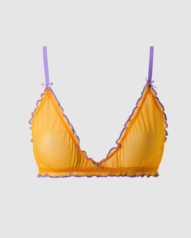 Mesh Röyhelöbralette Sinapinkeltainen-Lila
