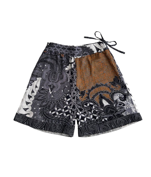 Maya Cotton Shorts Batik Print Blue