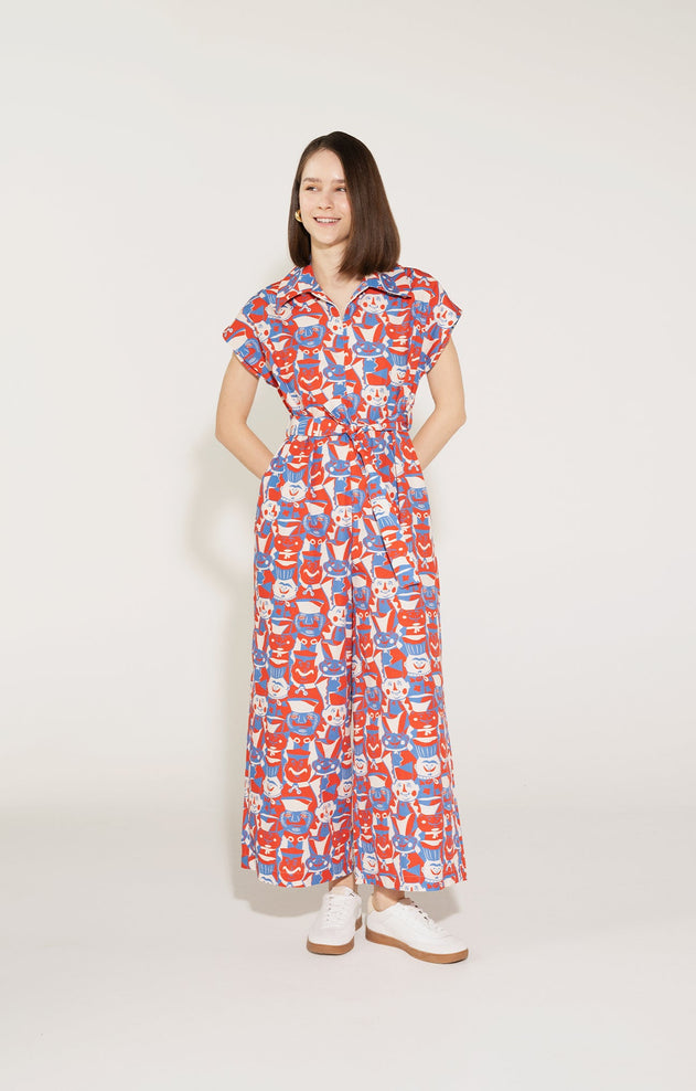 Butella Jumpsuit Miska Faces Red