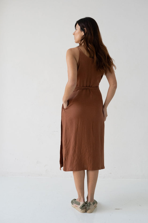 Brielle Strap Dress Terracotta