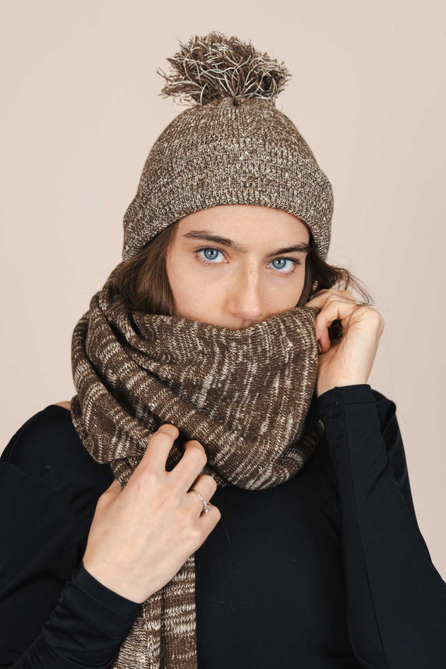 The Hemp Wool Bobble Beanie Brown