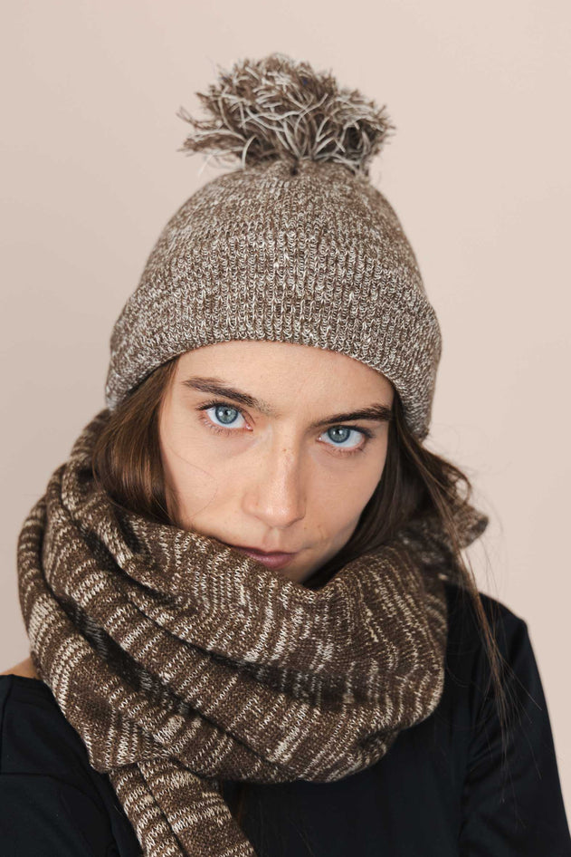 The Hemp Wool Bobble Beanie Brown