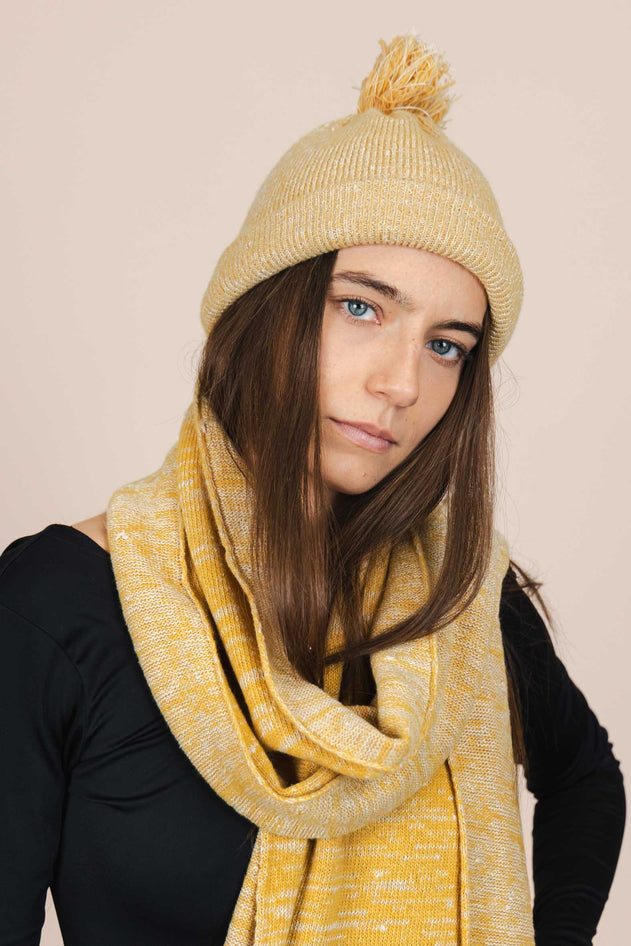The Hemp Wool Bobble Beanie Yellow