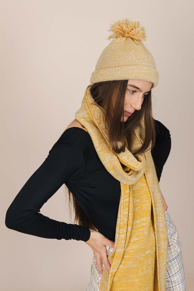 The Hemp Wool Bobble Beanie Yellow