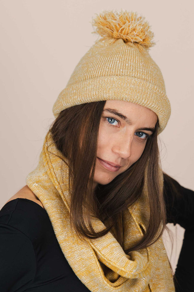 The Hemp Wool Bobble Beanie Yellow