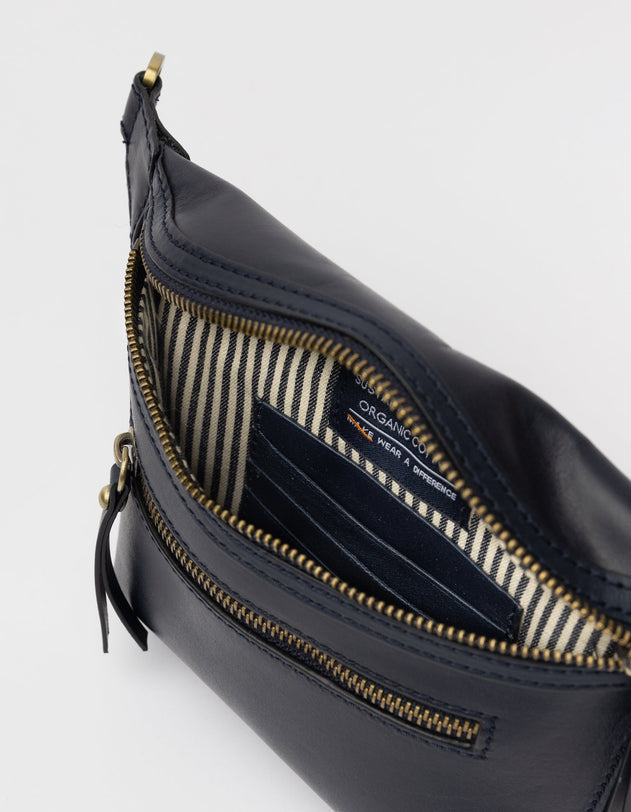Beck's Bum Bag Classic Leather Midnight Blue