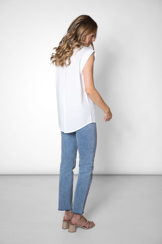 Blouse With A Back Slit White