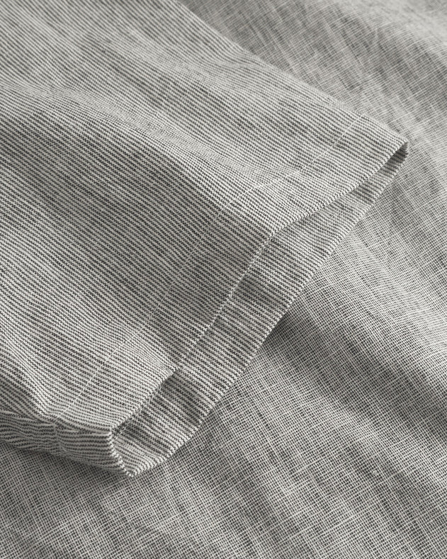 Unisex Bowling Shirt Grey Micro Stripe