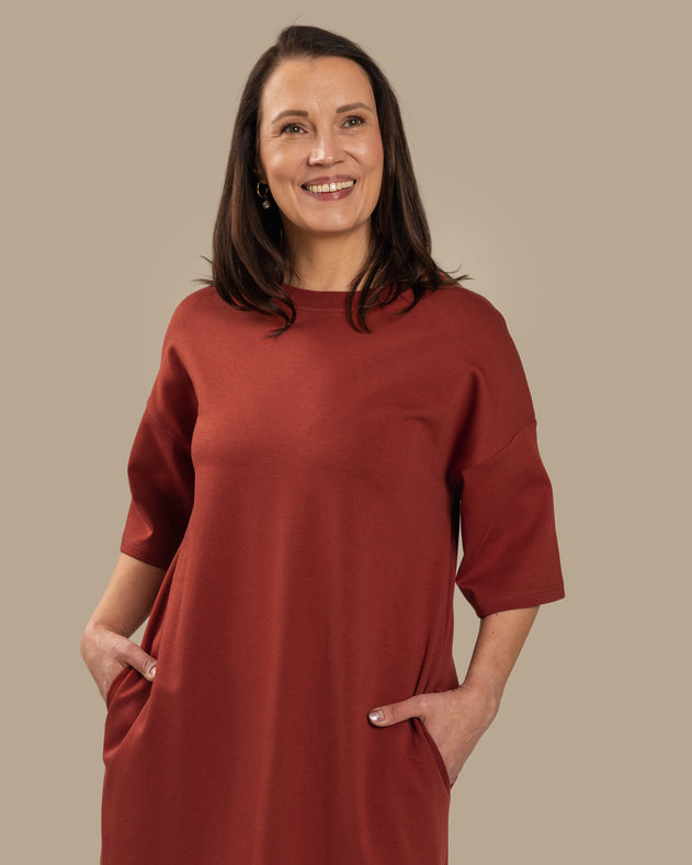 Boxy Dress Mahogany