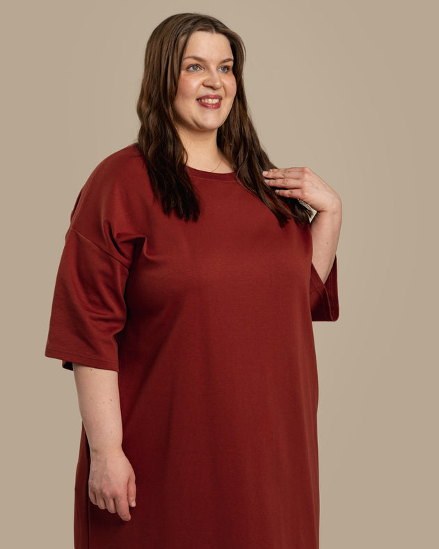 Boxy Dress Mahogany