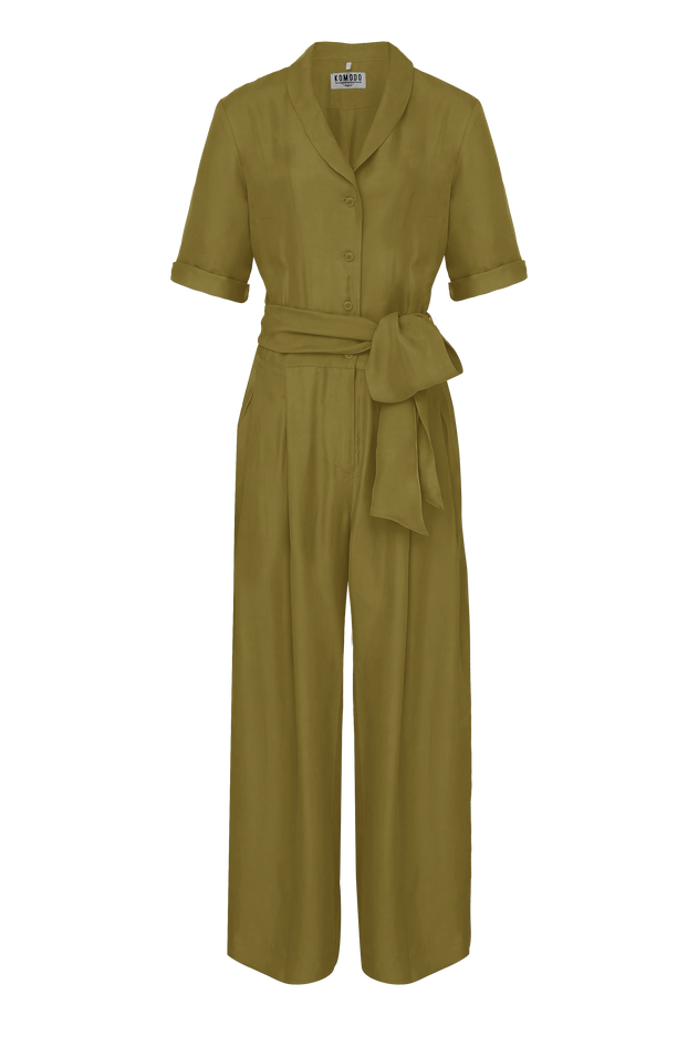 Planet Rayon Jumpsuit Khaki