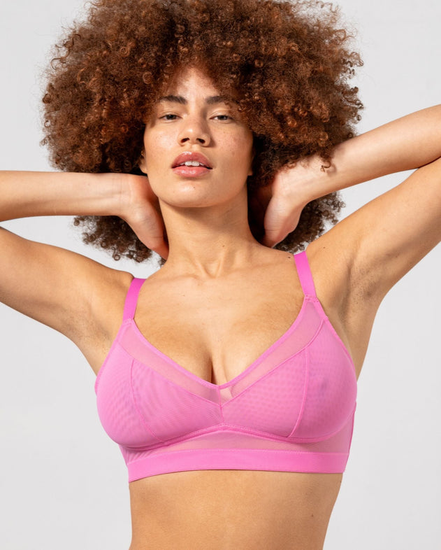 Mesh Support Bra Candy Pink