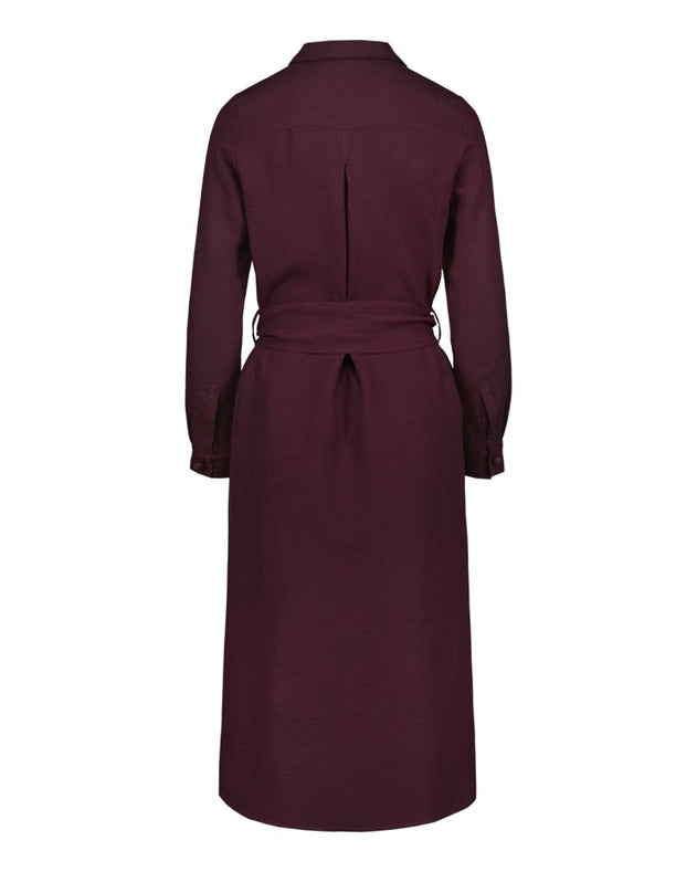 Chloe Linen Dress Merlot - IVALO.COM