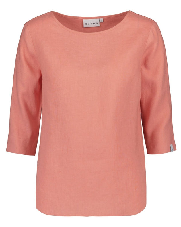 Classic Linen Blouse Papaya Orange - IVALO.COM