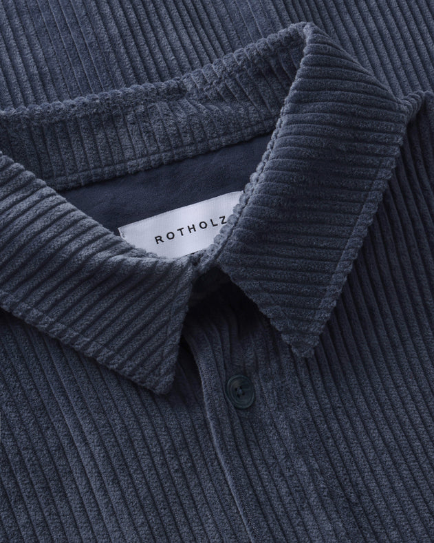 Cord Casual Shirt Stone Blue